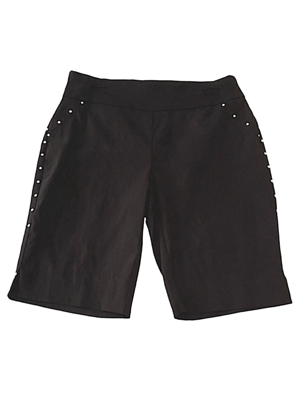 INC International Concepts Pull On Bermuda Shorts Stud Details Black Size 4